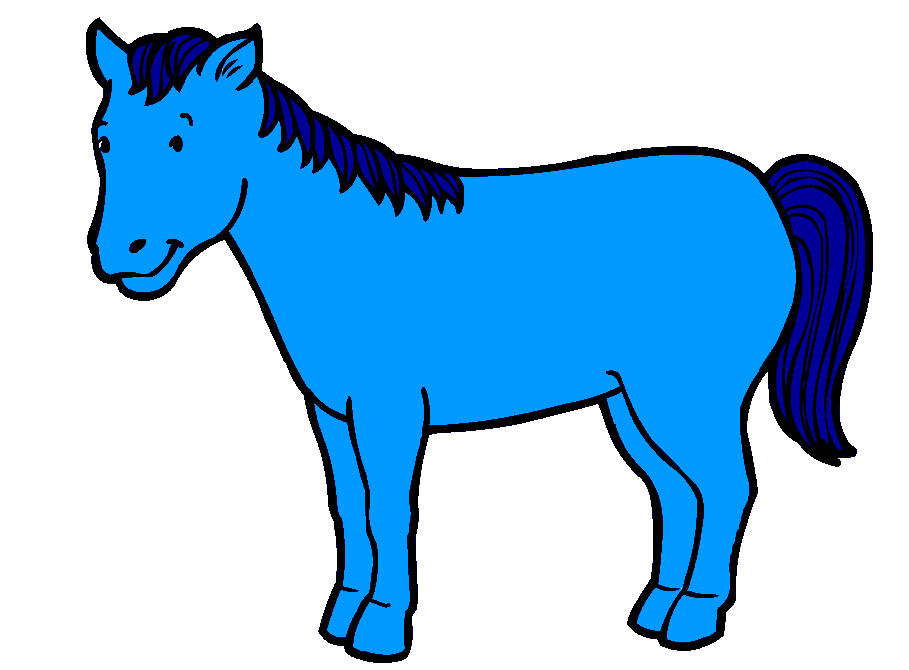 clipart blue horse - photo #2