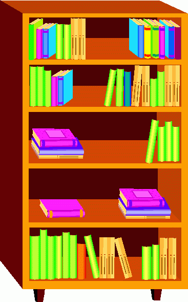 free clip art library bookshelf - photo #37