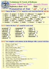 esl english exercises final s es ed pronunciation