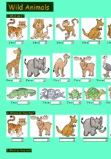 English Exercises The Animals