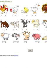 English exercises: the animals