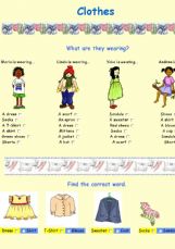 English exercises: the Clothes